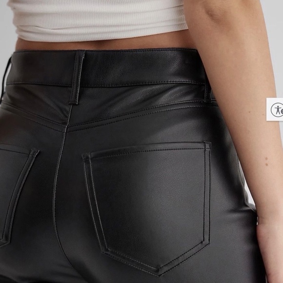 Express High Waisted Faux Leather '90s Skinny Pant - Picture 4 of 5